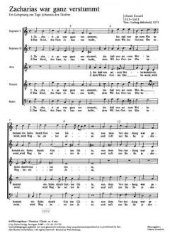 Der Zacharias ganz verstummt (Johannes Eccard) 