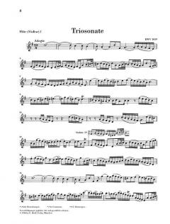 Triosonate BWV 1039 von Johann Sebastian Bach für zwei Flöten und Basso continuo (mit rekonstruierter Fassung für zwei Violinen) im Alle Noten Shop kaufen