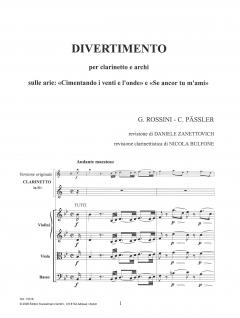 Divertimento für Klarinette und Streicher von Gioachino Rossini 