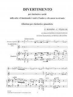 Divertimento für Klarinette von Gioachino Rossini 