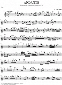 Andante C-dur KV 315 von Wolfgang Amadeus Mozart für Flöte und Orchester im Alle Noten Shop kaufen