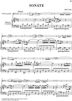 3 Gambensonaten BWV 1027-1029 von Johann Sebastian Bach für Viola da Gamba (Violoncello) und Cembalo im Alle Noten Shop kaufen
