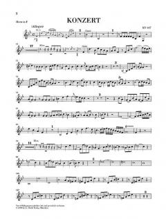 Konzert Nr. 3 Es-Dur KV 447 von Wolfgang Amadeus Mozart für Horn und Orchester (mit Es- und F-Stimme)