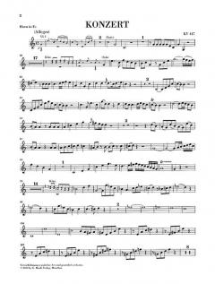 Konzert Nr. 3 Es-Dur KV 447 von Wolfgang Amadeus Mozart für Horn und Orchester (mit Es- und F-Stimme)