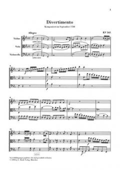 Divertimento KV 563 und Fragment G-Dur KV Anh. 66 von Wolfgang Amadeus Mozart für Violine, Viola und Violoncello im Alle Noten Shop kaufen