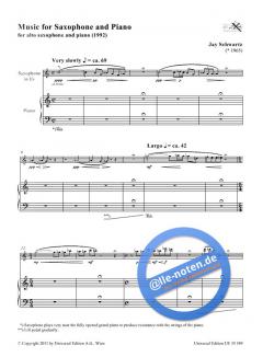 Music for Saxophone and Piano von Jay Schwartz 