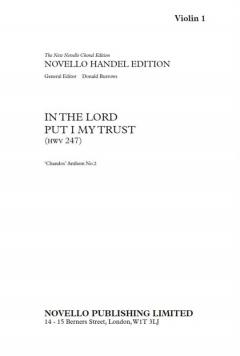 In The Lord Put I My Trust HWV 247 von Georg Friedrich Händel 