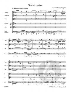 Stabat mater für Sopran, Alt, Streicher und Basso continuo (Giovanni Battista Pergolesi) 