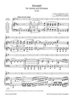 Konzert D-Dur op. 61 von Ludwig van Beethoven für Violine und Orchester im Alle Noten Shop kaufen - EB8656