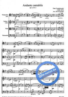 Andante cantabile op. 11 Nr. 2 von Pjotr Iljitsch Tschaikowski für Violoncello und Streichtrio im Alle Noten Shop kaufen