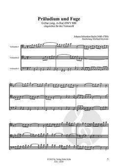 Präludium und Fuge G-Dur BWV 888 von Johann Sebastian Bach für Violoncello-Trio (original A-Dur) im Alle Noten Shop kaufen