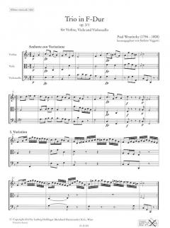 Trio in F-Dur op. 3/1 für Violine, Viola und Violoncello von Paul Wranitzky 