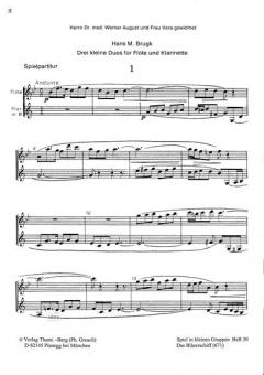 Drei kleine Duos von Hans Melchior Brugk für Holzbläser Duo im Alle Noten Shop kaufen