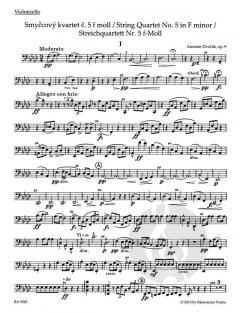 Streichquartett Nr. 5 f-Moll op. 9 von Antonín Dvorák im Alle Noten Shop kaufen (Stimmensatz)
