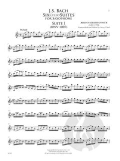 Six Cello Suites for Saxophone von Johann Sebastian Bach 