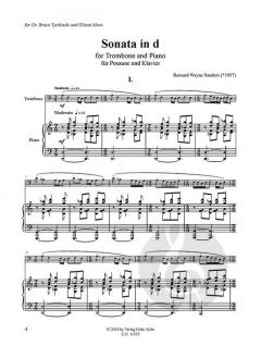 Sonata in d von Bernard Wayne Sanders für Posaune und Orgel im Alle Noten Shop kaufen