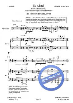So What? - Putin & Tchaikovsky von Alexander Strauch für Violoncello und Klavier im Alle Noten Shop kaufen