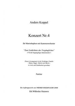 Concerto No. 4 For Marimba von Anders Koppel 