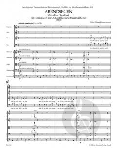 Abendsegen von Heinz Werner Zimmermann für vierstimmigen gemischten Chor, Oboe und Streichorchester im Alle Noten Shop kaufen (Partitur)