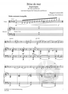 Brise du Mer - Impromptu von Ruggero Leoncavallo für Viola und Klavier nach dem Original für Violoncello und Klavier im Alle Noten Shop kaufen