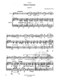 Salut d'amour op. 12 von Edward Elgar für Violine und Klavier im Alle Noten Shop kaufen
