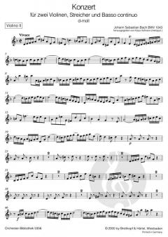Konzert in d-Moll BWV 1043 von Johann Sebastian Bach für 2 Violinen, Streicher und Bc im Alle Noten Shop kaufen (Einzelstimme) - OB5356-VL2