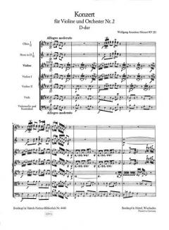 Violinkonzert D-Dur KV 211 von Wolfgang Amadeus Mozart 
