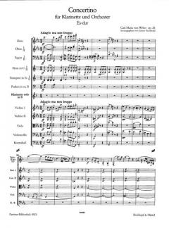 Concertino in Es-Dur op. 26 von Carl Maria von Weber für Klarinette und Orchester im Alle Noten Shop kaufen (Partitur)