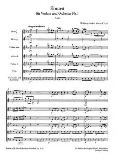 Violinkonzert B-Dur KV 207 von Wolfgang Amadeus Mozart 