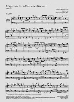 Bringet dem Herrn Ehre seines Namens von Johann Sebastian Bach 