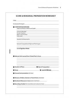 Score And Rehearsal Preparation 