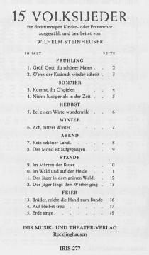 15 Volkslieder (Wilhelm Steinheuser) 