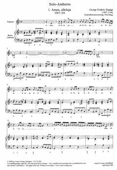 Händel: Solo-Anthems. Alleluja-Amen settings von Georg Friedrich Händel 