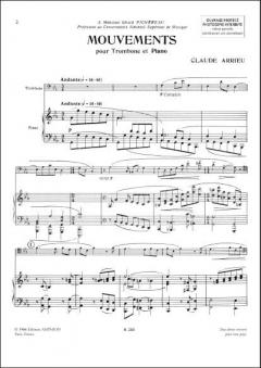 Mouvements, pour Trombone et Piano von Claude Arrieu 