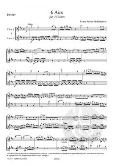 6 Airs von Franz Anton Hoffmeister für 2 Flöten im Alle Noten Shop kaufen