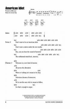 Green Day Guitar Chord Songbook von Green Day 