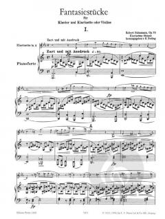 Fantasiestücke op. 73 von Robert Schumann für Klarinette (in A oder B) und Klavier im Alle Noten Shop kaufen