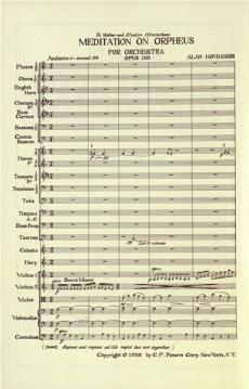Meditation über Orpheus op. 155 von Alan Hovhaness für Orchester (Walter und Evelyn Hinrichsen gewidmet) im Alle Noten Shop kaufen (Partitur)