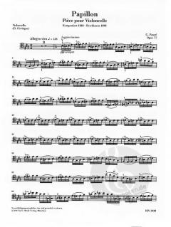 Papillon op. 77 von Gabriel Fauré für Cello und Klavier im Alle Noten Shop kaufen