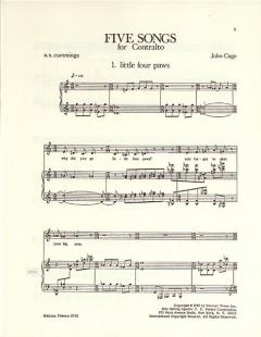 5 Songs for Contralto von John Cage 