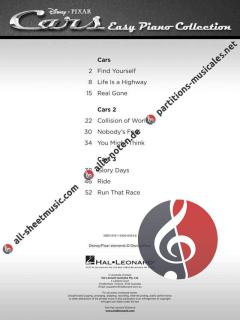 Cars - Easy Piano Collection 