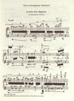 Lemma-Icon-Epigram von Brian Ferneyhough für Klavier im Alle Noten Shop kaufen
