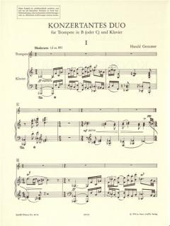 Konzertantes Duo von Harald Genzmer für Trompete und Klavier im Alle Noten Shop kaufen