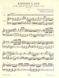 Konzert G-Dur von Johann Joachim Quantz für Flöte, Fagott ad lib., Streicher und Basso continuo QV 5: 182 im Alle Noten Shop kaufen