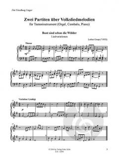 Zwei Partiten über Volksliedmelodien von Lothar Graap für Tasteninstrument (Orgel, Klavier, Cembalo) im Alle Noten Shop kaufen (Partitur)