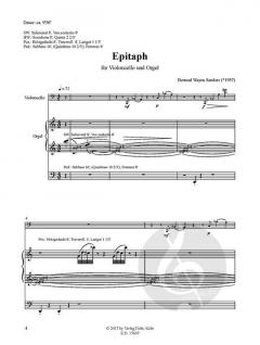Epitaph von Bernard Wayne Sanders für Violoncello und Orgel (2008) im Alle Noten Shop kaufen