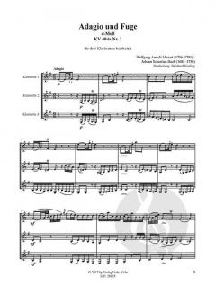Adagio und Fuge d-Moll KV 404a Nr. 1 von Wolfgang Amadeus Mozart für drei Klarinetten (Fuge nach Johann Sebastian Bach) im Alle Noten Shop kaufen
