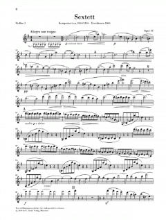 Streichsextett Nr. 2 G-dur op. 36 von Johannes Brahms im Alle Noten Shop kaufen (Stimmensatz)