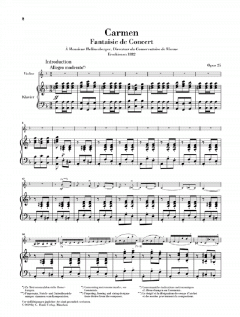 Carmen-Fantasie op. 25 für Violine und Klavier von Pablo de Sarasate im Alle Noten Shop kaufen