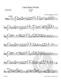 Lied ohne Worte op. 109 von Felix Mendelssohn Bartholdy für Violoncello und Klavier im Alle Noten Shop kaufen